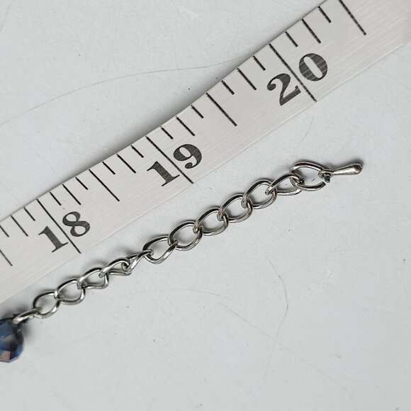 Blue Crystal Statement Crocheted Necklace Jewelry Chunky Jewelry Big Beaded - Picture 7 of 7